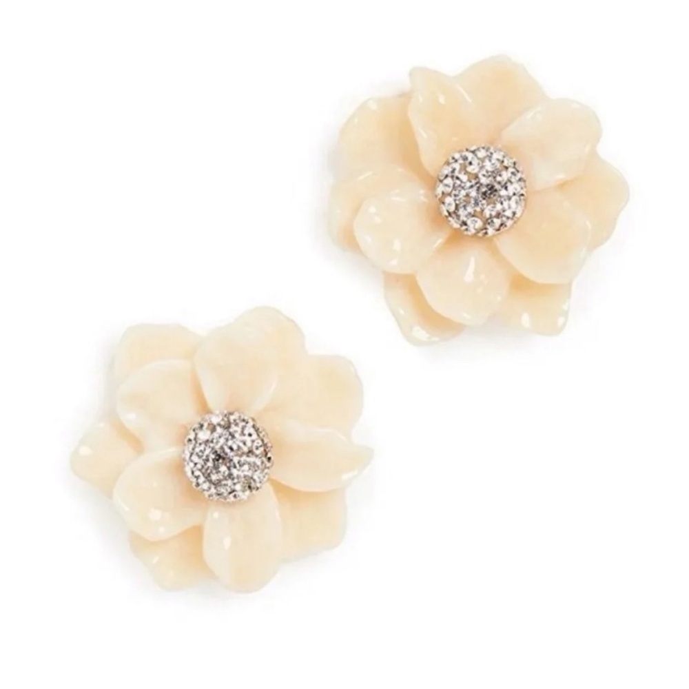 Lele Sadoughi Gardenia Earrings in Cream